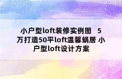 小户型loft装修实例图   5万打造50平loft温馨蜗居 小户型loft设计方案